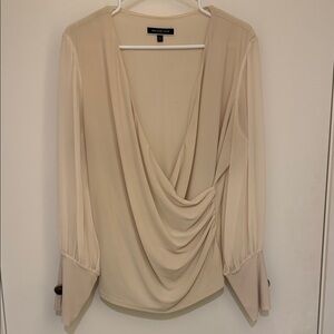 Melanie Lyne Cream Drape Blouse